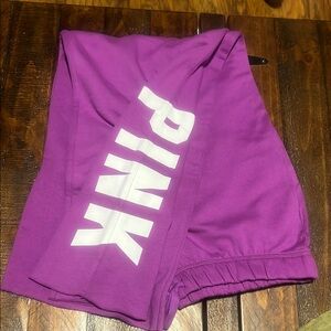 PINK Victoria's Secret Bright Purple Logo Lounge Shorts